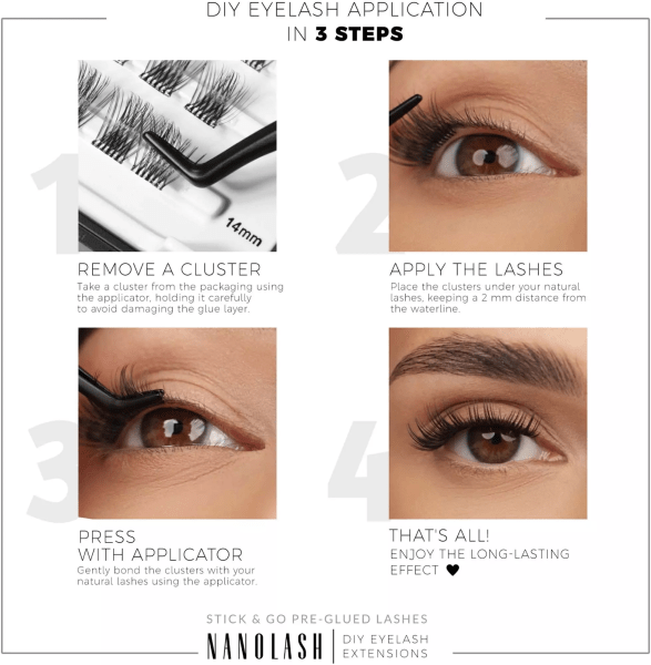 Nanolash DIY eyelash extensions Stick & Go pre-glued lashes Innocent
